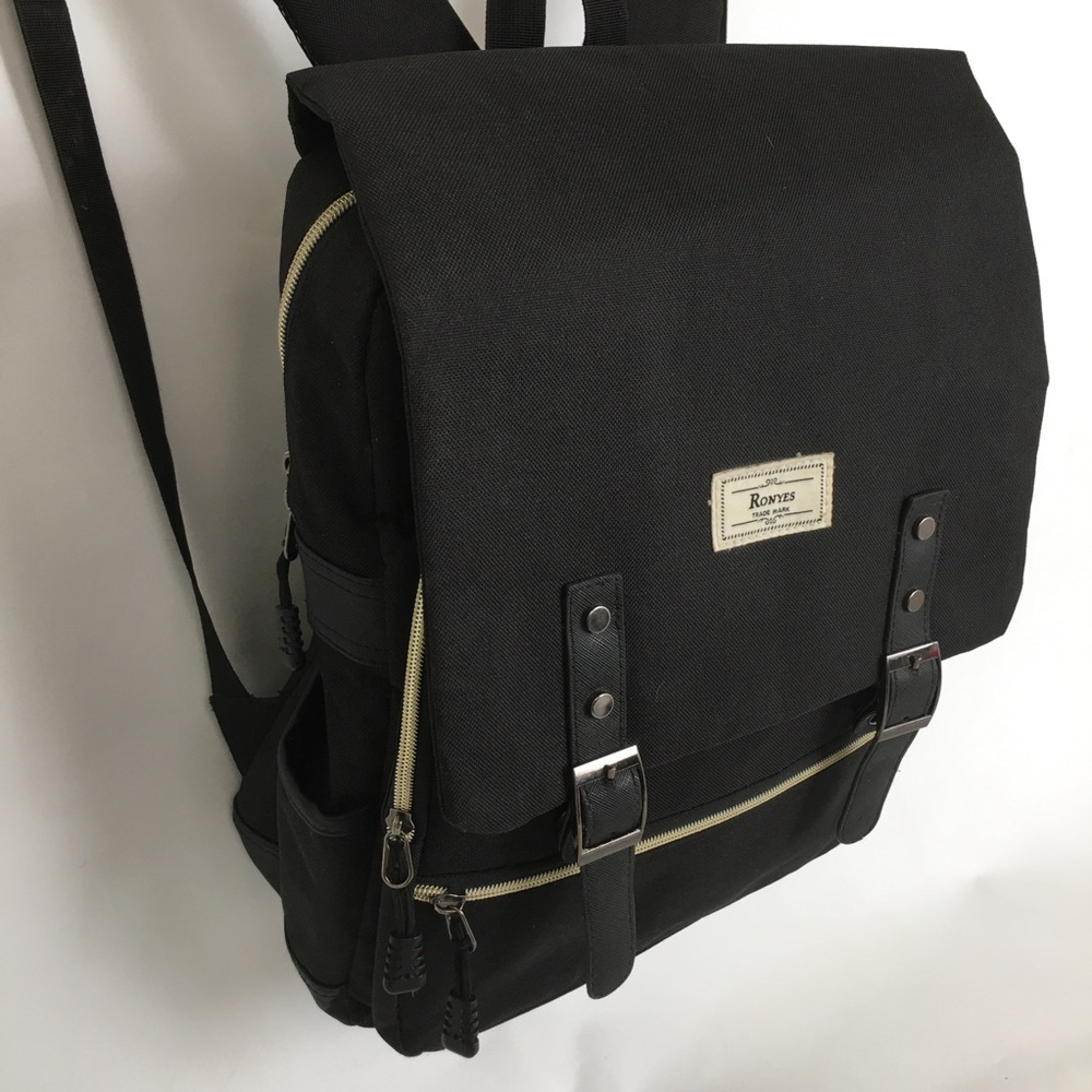 ⚜️Black Canvas Flap Backpack for Women - Picture 10 of 15